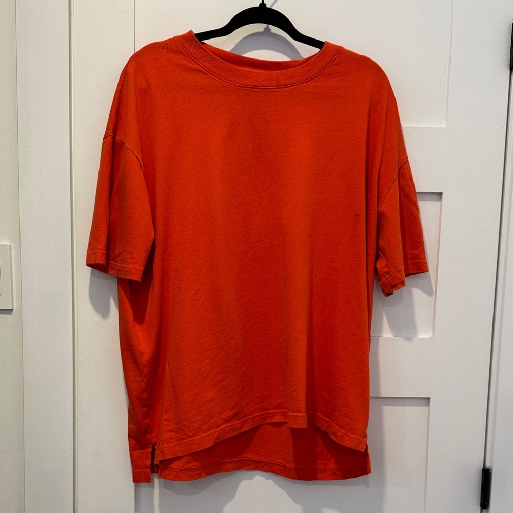 Simons Men's Vibrant Orange Oversized Short Sleeve Tee Size XL